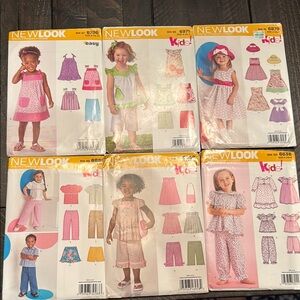 6 New Look Kids' Sewing Patterns Set size A 1/2-4